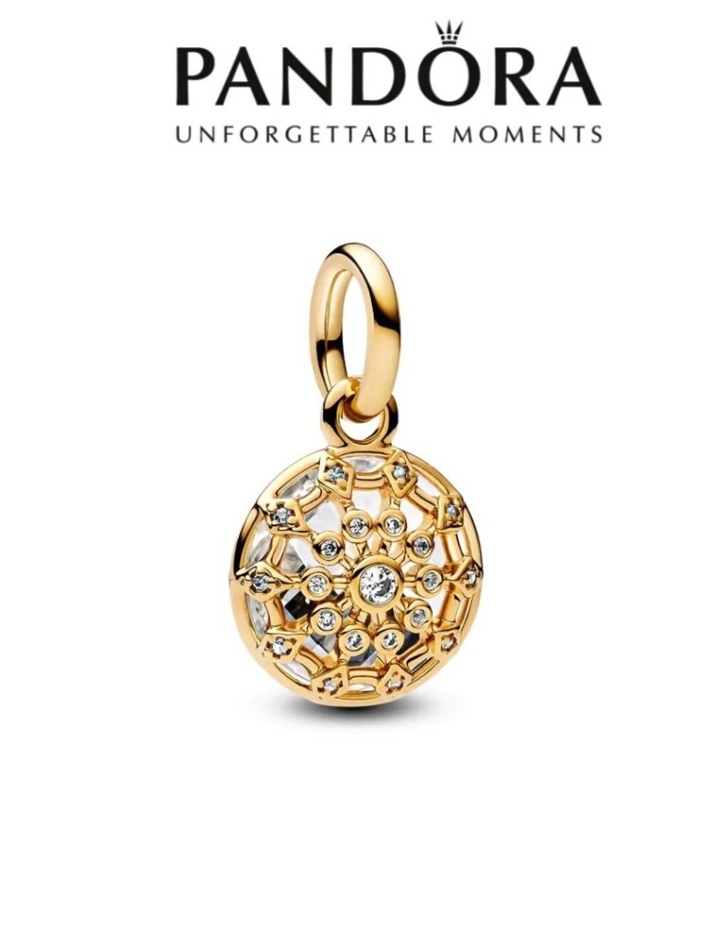 Pandora Gold Moments Galeries Lafayette Dome Dangle Charm